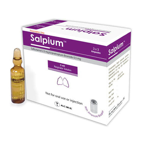 Salpium Plus 0.5 mg-2.5 mg/2.5 ml Inhalation Solution for Nebulisation 20's