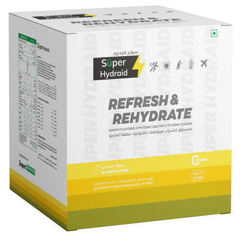 SUPER HYDRAID Refresh & Hydrate Mango Powder 21 g x 10's