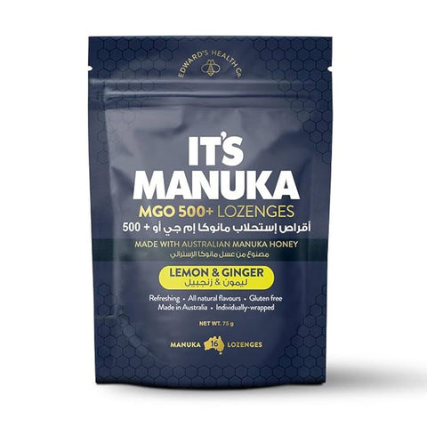 It’s Manuka Lozenges MGO 500+ Lemon & Ginger 16’s