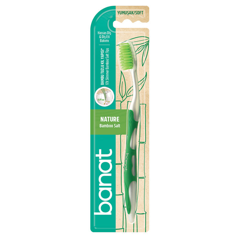 بنات فرشاة أسنان بامبو مع ملح – ناعمة طبيعية | Toothbrushes