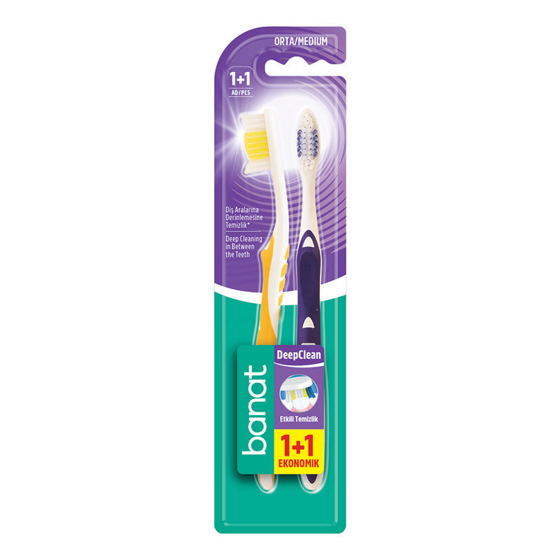 بنات فرشاة أسنان ديب كلين (1+1) – متوسطة | Toothbrushes