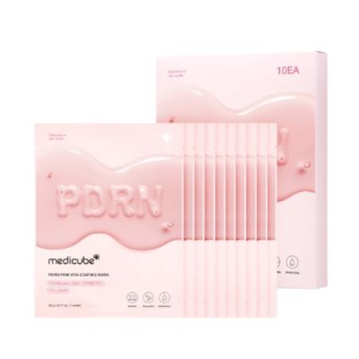 Medicube PDRN Pink Vita Coating Mask (10ea) 22g x 10 | Anti Aging, Face Masks, Collagen, Salmon DNA Skincare