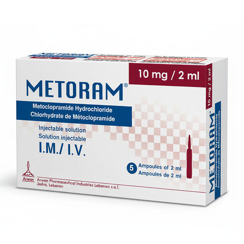 ميتورام (ميتوكلوبراميد هيدروكلورايد) 10 مجم/2 مل محلول للحقن 5 أمبولات