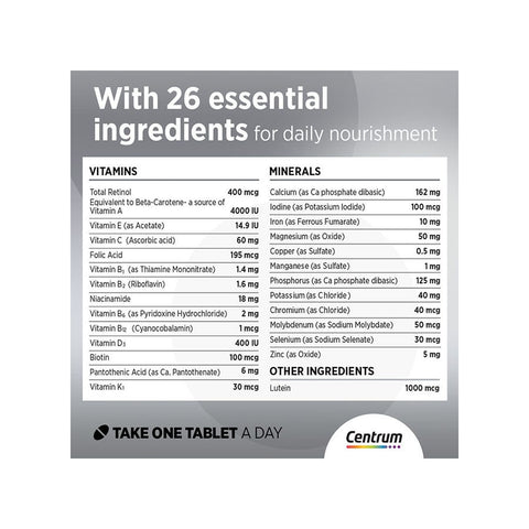 سنتروم سيلفر +50 للبالغين أقراص 100 قرص