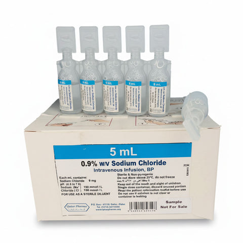 قطر فارما أمبولات كلوريد الصوديوم ‎0.9%‎‏‏‏ 5 مل ×35