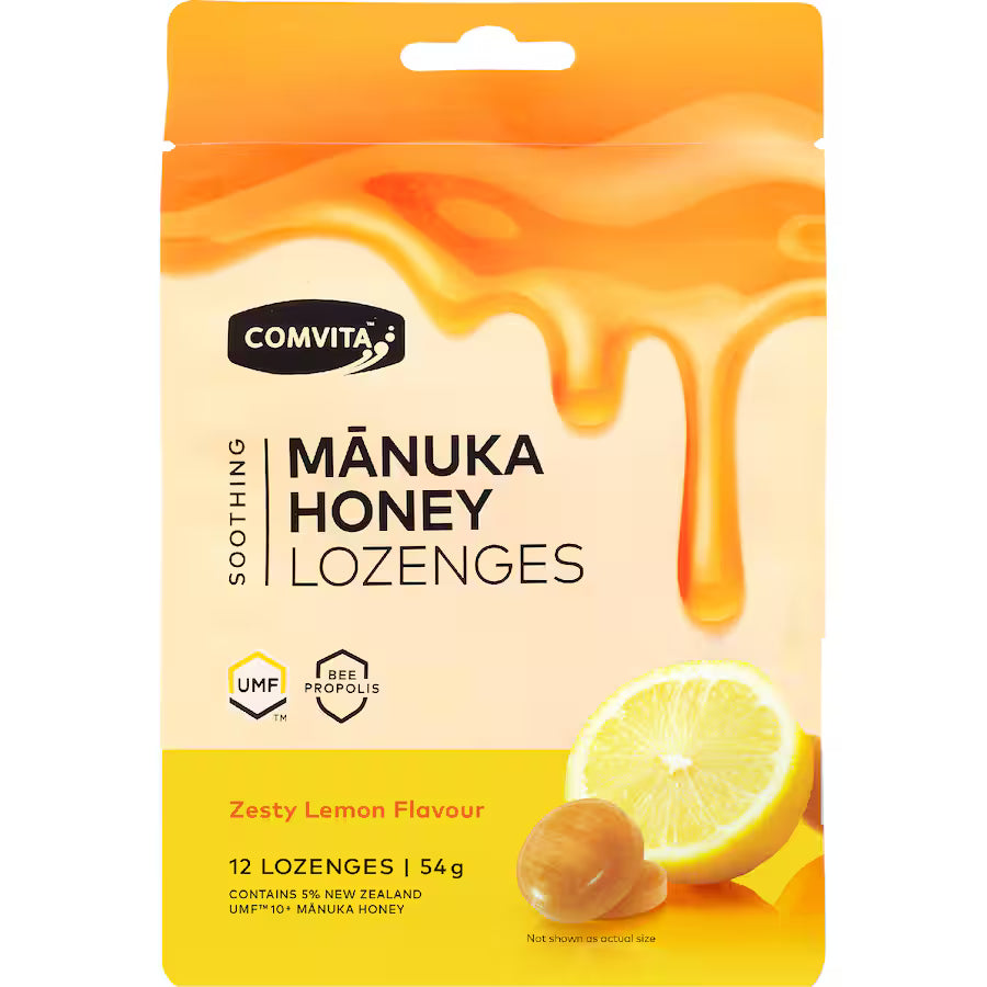 كومفيتا مستحلبات عسل مانوكا مهدئة بنكهة الليمون 12 قطعة | Manuka Honey