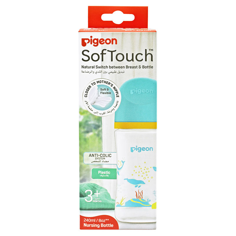Pigeon SofTouch WN3 Nursing Plastic Dolphin Bottle 240 ml | Bottles & Nipples