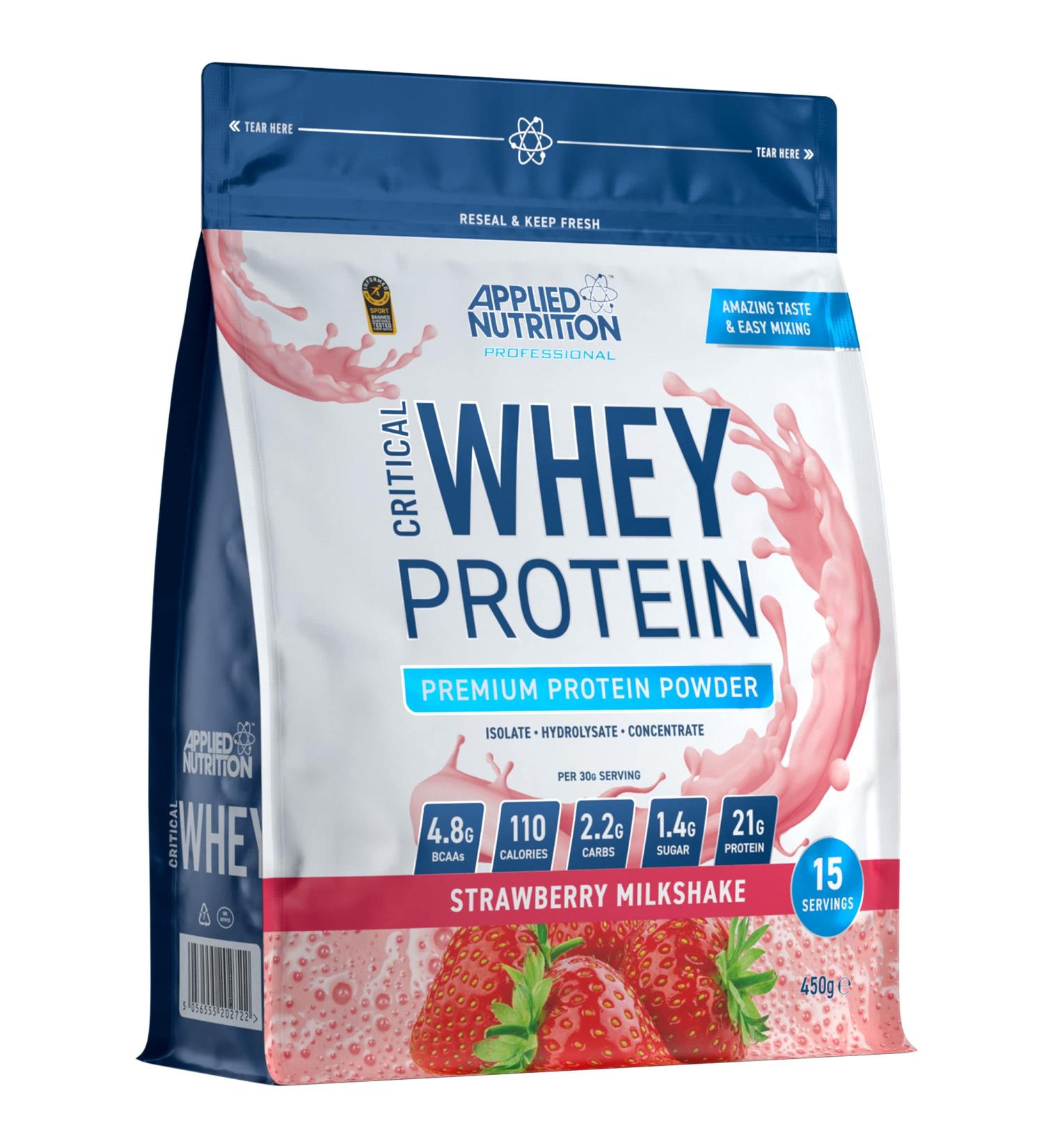 أبلايد نيوتريشن كريتيكال واي بروتين – فراولة ميلك شيك 450 غ | Whey Protein أبلايد نيوتريشن كريتيكال واي بروتين – فراولة ميلك شيك 450 غ | Whey Protein