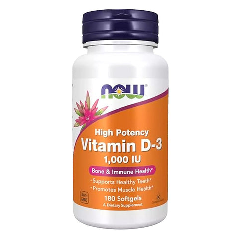 NOW Vitamin D3 1000 IU Softgels 180's