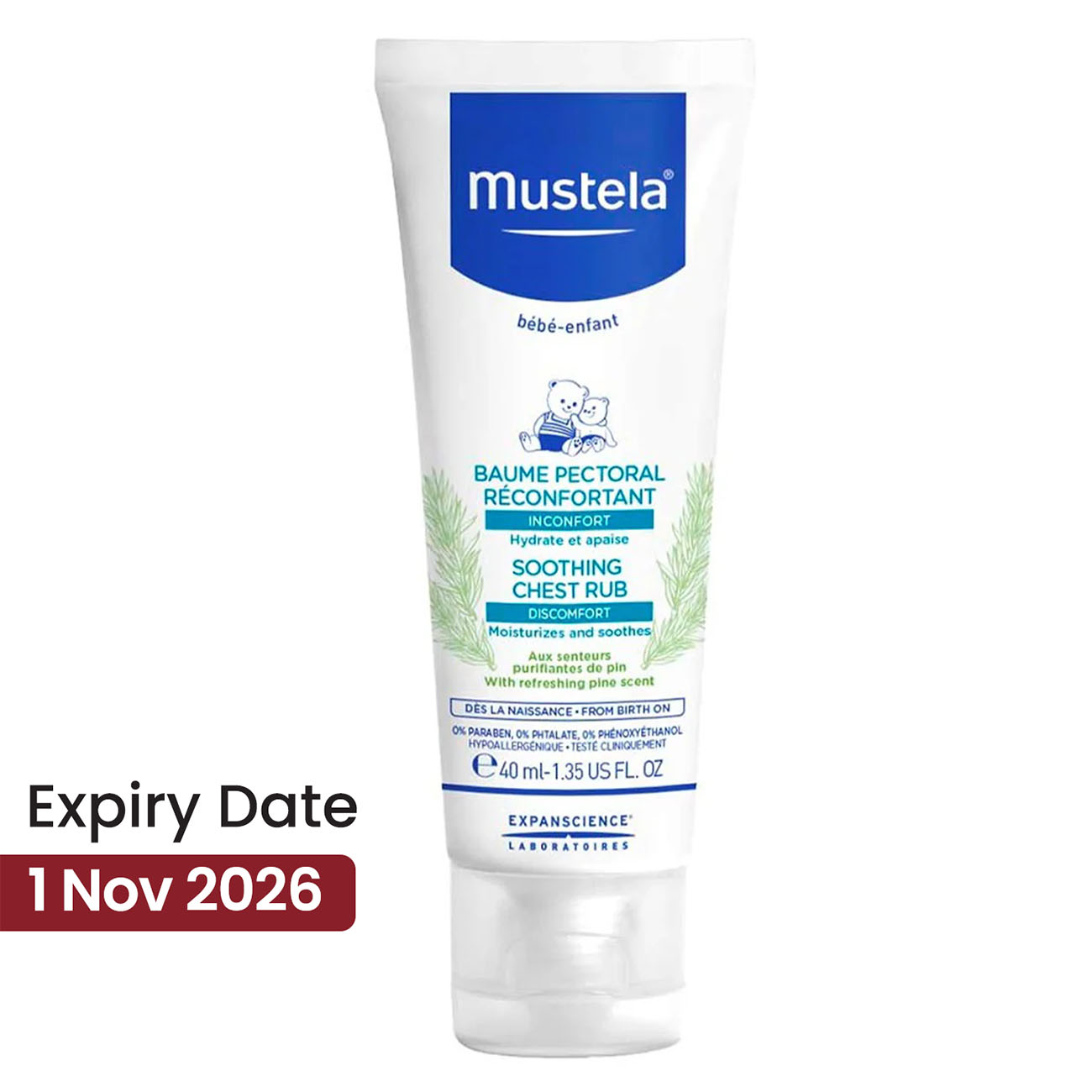 Mustela Soothing Chest Rub 40ml** | Baby Skin Moisturizers