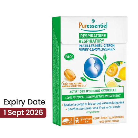 Puressentiel Respiratory Lozenges Honey Lemon 20 Lozenges**