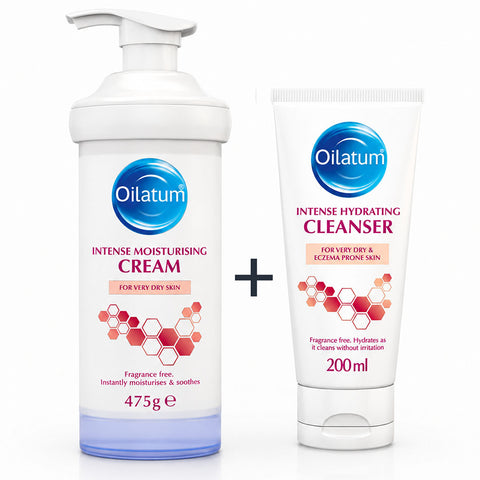Oilatum Intense Moisturising Cream 475 g + Intense Hydrating Cleanser 200 mL Offer Pack