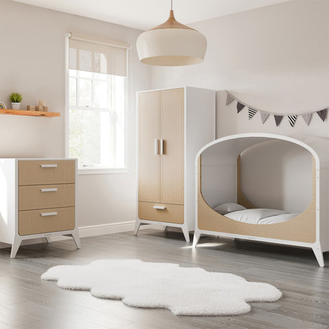 Snuzfino Cot Bed (White Natural)