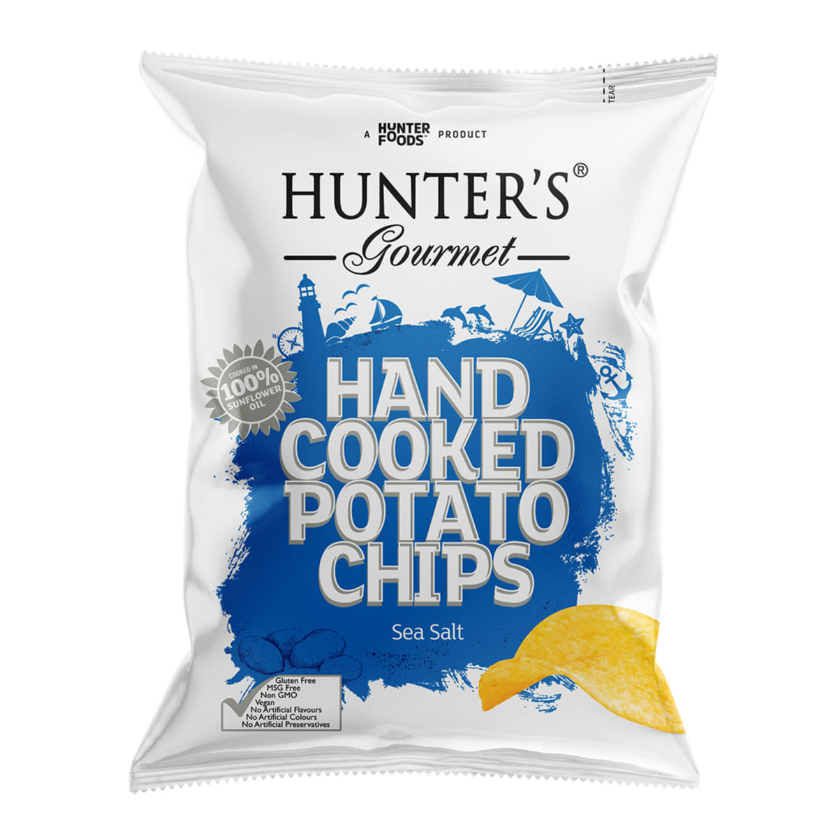 Hunter'S Hand Cooked Potato Chips Sea Salt 125G | Organic Chips Hunter'S Hand Cooked Potato Chips Sea Salt 125G | Organic Chips