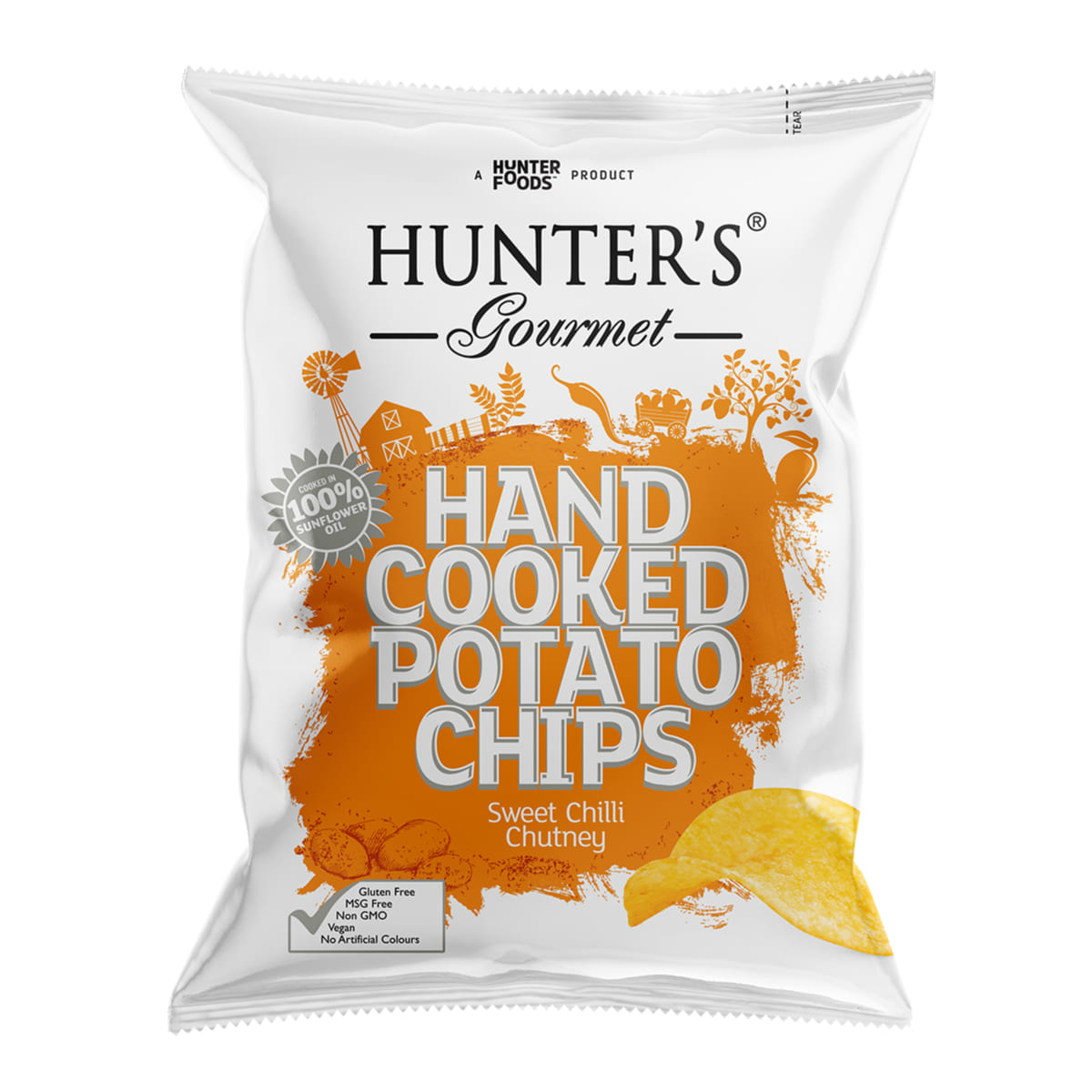 Hunter'S Hand Cooked Potato Chips Sweet Chilli Chutney 125G | Organic Chips Hunter'S Hand Cooked Potato Chips Sweet Chilli Chutney 125G | Organic Chips