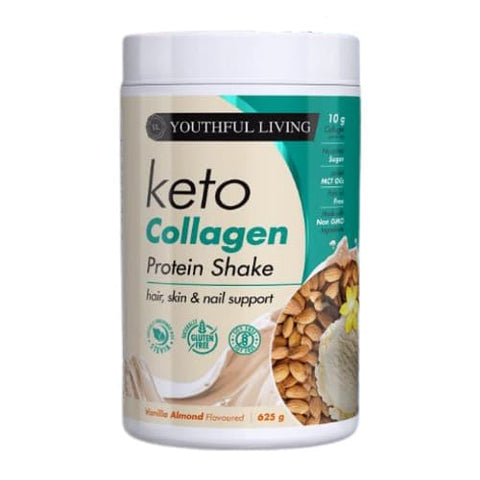 Youthful Living Keto Collagen Shake Vanilla Almond 625G