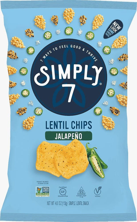 Simply 7 - Lentil Chips Jalapeno 103G