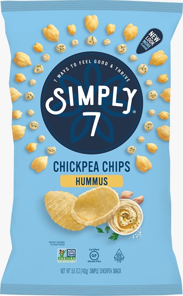 Simply 7 - Chickpea Chips Hummus 130g | Healthy & Protein Chips Simply 7 - Chickpea Chips Hummus 130g | Healthy & Protein Chips