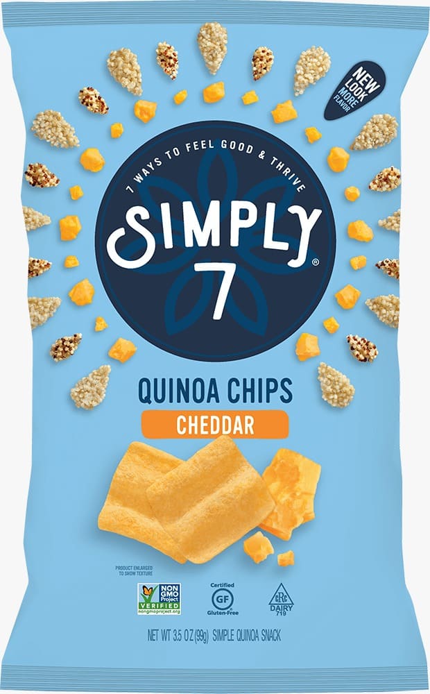 Simply 7 - Quinoa Chips Cheddar 79g | Healthy & Protein Chips Simply 7 - Quinoa Chips Cheddar 79g | Healthy & Protein Chips