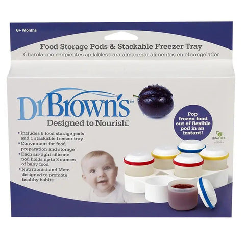 Dr. Brown'S Food Storage Pods & Stackable Freezer Tray