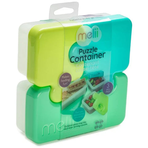 Melii Puzzle Food Container - Lime, Turquoise Green