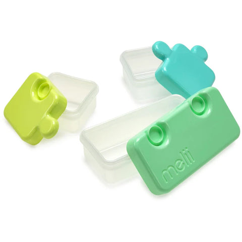 Melii Puzzle Food Container - Lime, Turquoise Green