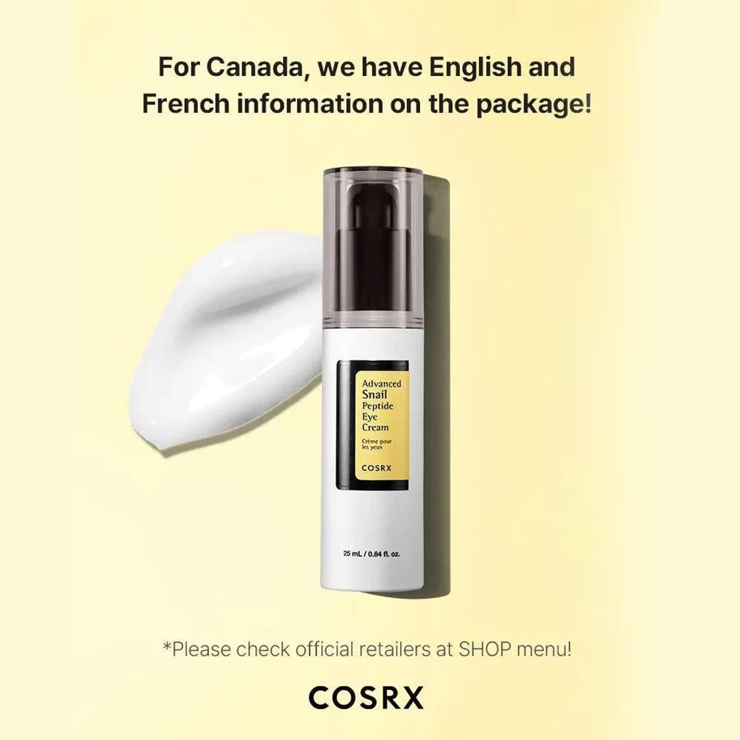 Cosrx كريم العيون المتقدم بببتيد الحلزون 25 مل | العناية بالعينين Cosrx كريم العيون المتقدم بببتيد الحلزون 25 مل | العناية بالعينين