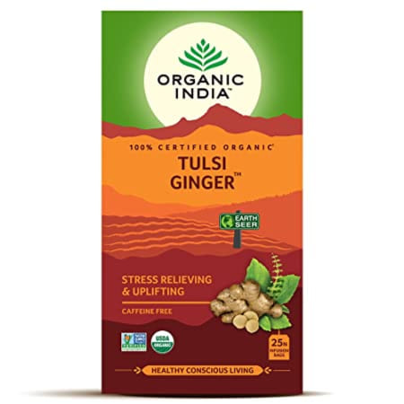 Organic India Tulsi Ginger 25Bags | Tea Organic India Tulsi Ginger 25Bags | Tea