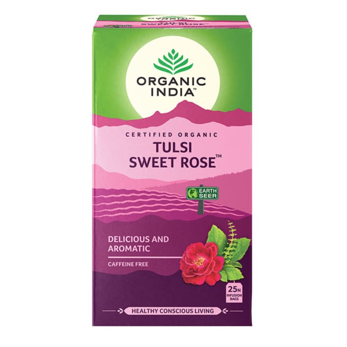 Organic India Tulsi Sweet Rose 25Bags | Tea Organic India Tulsi Sweet Rose 25Bags | Tea