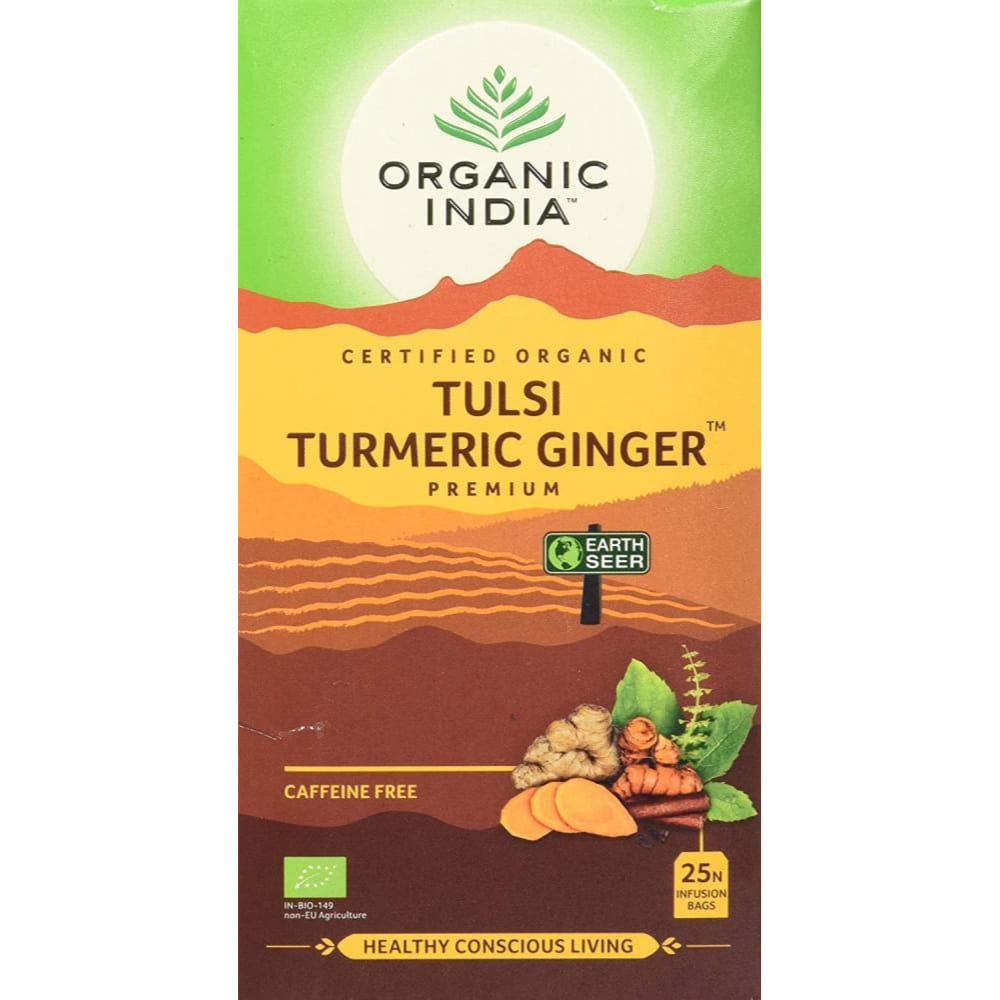 Organic India Tulsi Ginger Turmeric Tea 25Bags | Tea Organic India Tulsi Ginger Turmeric Tea 25Bags | Tea