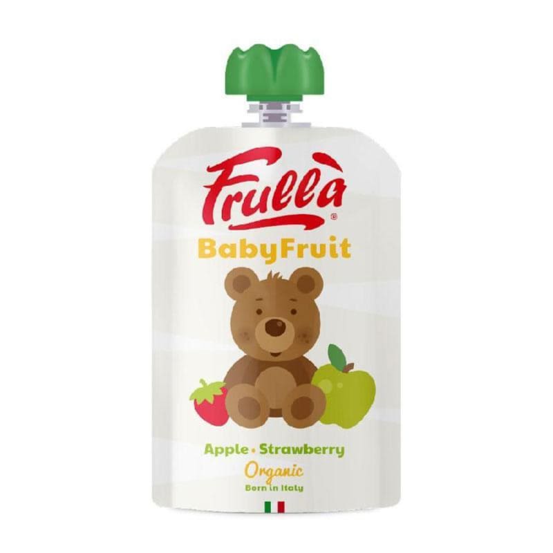 Frulla Organic Baby Fruit Puree Apple Strawberry 100G | Kulud Pharmacy
