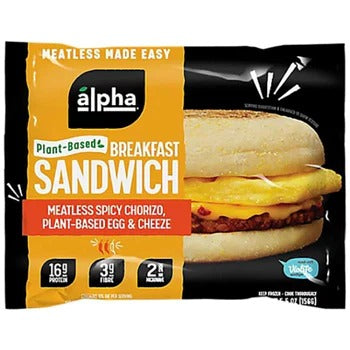 Alpha Foods Breakfast Sandwich Meatless Spicy Chorizo 156G