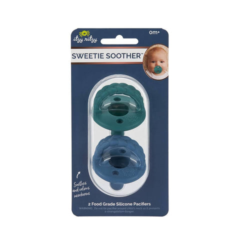 Itzy Ritzy Soother Pacifier 2pk- Dark Teal/Denim