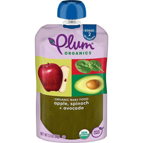 Plum Organics S2 Org Baby Food Apple, Spinach + Avocado 99G