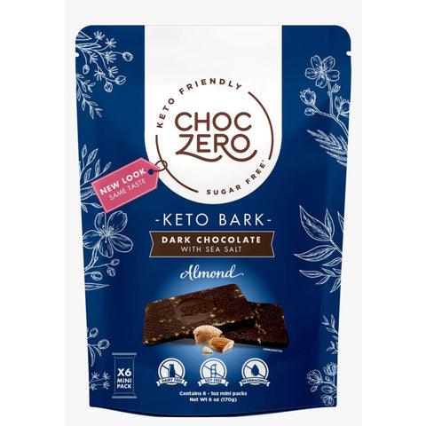 Choc Zero Dark Chocolate With Sea Salt Almond Keto Bark 170G