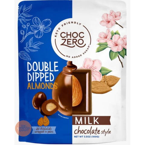 Choc Zero Dipped Almonds Milk Choc 100g