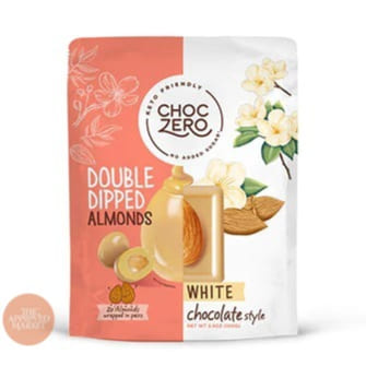 Choc Zero Dipped Almonds White Choc 100g