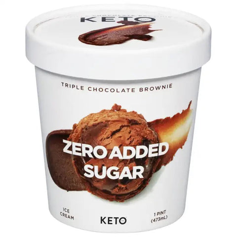 Keto Pint Ice Cream Triple Choc Brownie Cup 473Ml