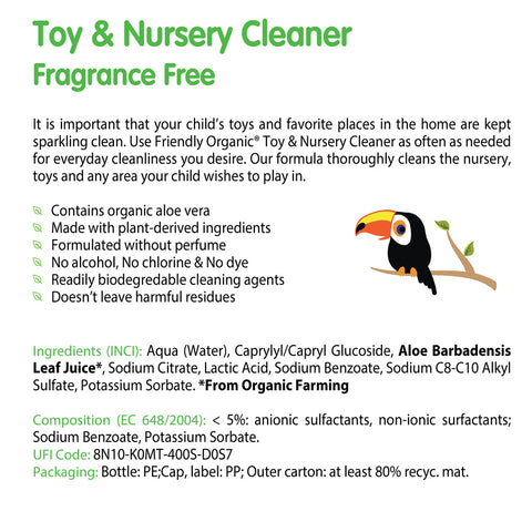 Friendly Organic 100Ml Fragrance Free Toy & Nursery Cleaner, Clear