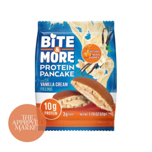Bite & More protein Pancake Vanilla Cream 50G | Protein Snacks Bite & More protein Pancake Vanilla Cream 50G | Protein Snacks
