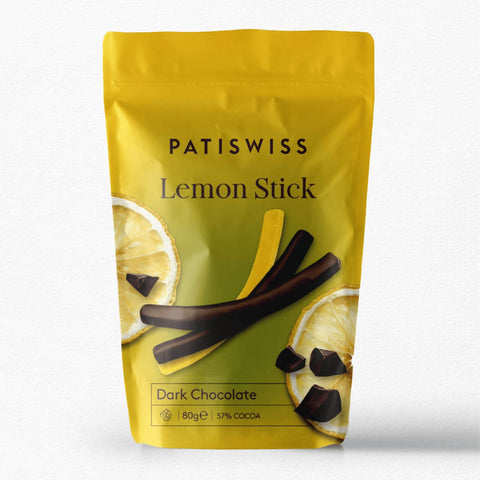 Patiswiss Dark Chocolate Coated Lemon Stick 80G