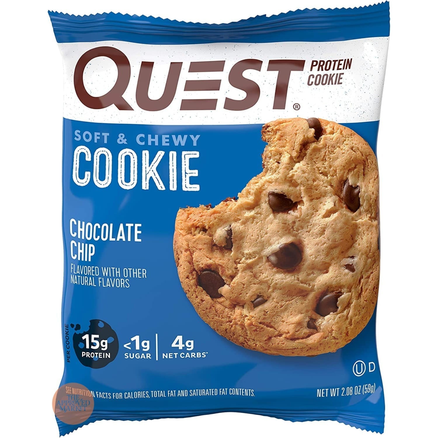 Quest Nutrition protein Cookies Chocolate Chip 59g | Protein Snacks Quest Nutrition protein Cookies Chocolate Chip 59g | Protein Snacks
