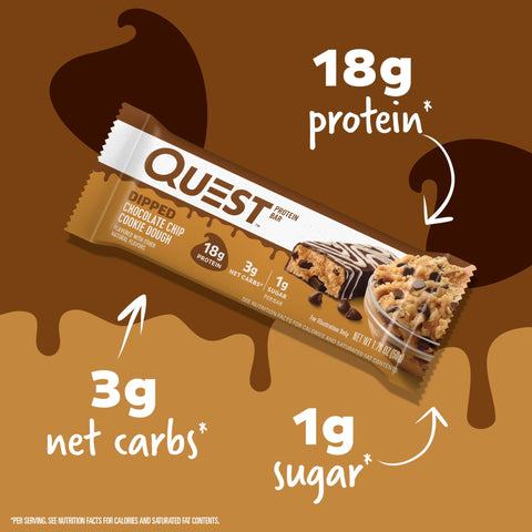 Quest protein Bar Dipped Choc Chip Cookie Dough 50G