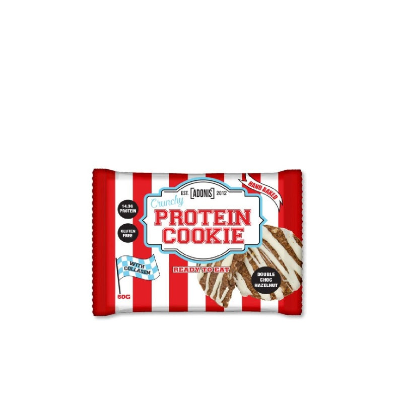 Adonis Crunchy Protein Cookie Double Choc Hazelnut 60g | Protein Snacks Adonis Crunchy Protein Cookie Double Choc Hazelnut 60g | Protein Snacks
