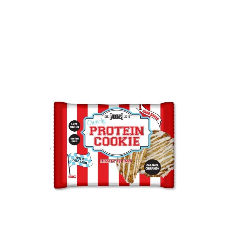 Adonis Crunchy Protein Cookie Caramel Cinnamon 60g | Protein Snacks Adonis Crunchy Protein Cookie Caramel Cinnamon 60g | Protein Snacks