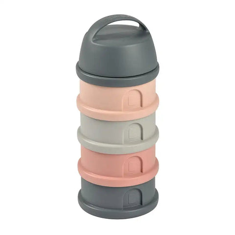 Beaba Formula Milk Container 4 Compartments Mineral (Grey/Pink)