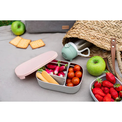 Beaba Stainless Steel Lunch Box Velvet (Grey/Dusty Rose)