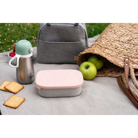 Beaba Stainless Steel Lunch Box Velvet (Grey/Dusty Rose)