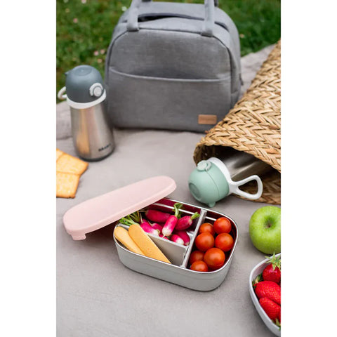 Beaba Stainless Steel Lunch Box Velvet (Grey/Dusty Rose)