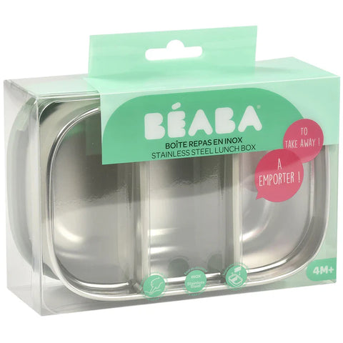 Beaba Stainless Steel Lunch Box Velvet (Grey/Sage Green)